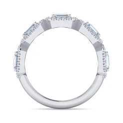 Best Gabriel & Co. 18K White Gold Diamond Wide Band Ring