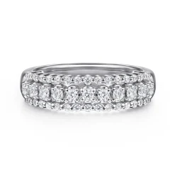 Best Gabriel & Co. 14K White Gold Diamond Wide Band Ring