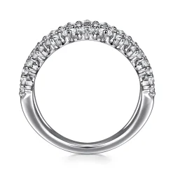 Sale Gabriel & Co. 14K White Gold Diamond Wide Band Ring