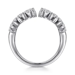 New Gabriel & Co. 14K White Gold Diamond Wide Open Band Ring