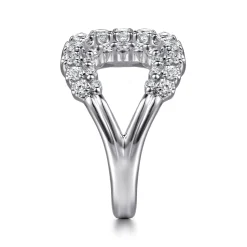 New Gabriel & Co. 14K White Gold Diamond Wide Open Band Ring