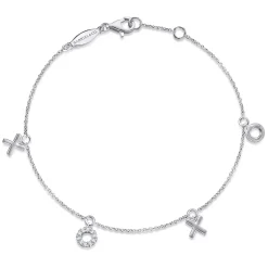 Hot Gabriel & Co. 14K White Gold Diamond XOXO Bracelet