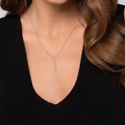 Online Gabriel & Co. 14K White Gold Diamond Y Necklace