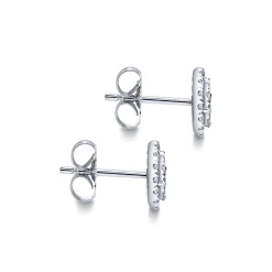 Gabriel & Co. 14K White Gold Double Diamond Halo Stud Earrings