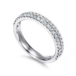 Sale Gabriel & Co. 14K White Gold Double Row Diamond Anniversary Band - 0.45 ct