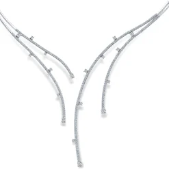 Sale Gabriel & Co. 14K White Gold Dramatic Open Diamond Statement Necklace