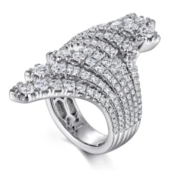 Online Gabriel & Co. 18K White Gold Dramatic Wide Band Diamond Fan Ring