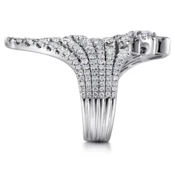 Online Gabriel & Co. 18K White Gold Dramatic Wide Band Diamond Fan Ring