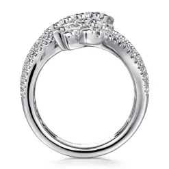 Online Gabriel & Co. 18K White Gold Dramatic Wide Band Diamond Fan Ring