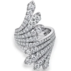 Online Gabriel & Co. 18K White Gold Dramatic Wide Band Diamond Fan Ring