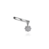 Clearance Gabriel & Co. 14K White Gold Ear Cuff With Hanging Bujukan Ball and Diamond Cluster