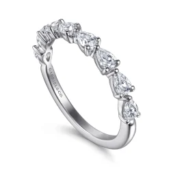 Gabriel & Co. 14K White Gold East West Prong Set Pear Shape Diamond Anniversary Band - 0.64 ct