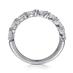 Gabriel & Co. 14K White Gold East West Prong Set Pear Shape Diamond Anniversary Band - 0.64 ct
