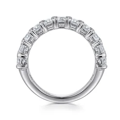 New Gabriel & Co. 14K White Gold Emerald Cut Diamond Anniversary Band - 2.65 ct