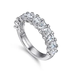 New Gabriel & Co. 14K White Gold Emerald Cut Diamond Anniversary Band - 2.65 ct