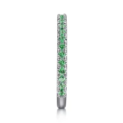 New Gabriel & Co. 14K White Gold Emerald Stackable Ring
