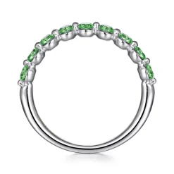 Best Gabriel & Co. 14K White Gold Emerald Stackable Ring