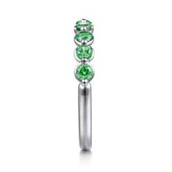 Best Gabriel & Co. 14K White Gold Emerald Stackable Ring