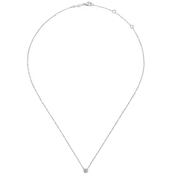Sale Gabriel & Co. 14K White Gold Floral Diamond Pendant Necklace