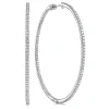 Sale Gabriel & Co. 14K White Gold French Pave 60mm Round Inside Out Diamond Hoop Earrings