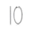 Gabriel & Co. 14K White Gold French Pave 30mm Round Inside Out Diamond Hoop Earrings
