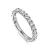Online Gabriel & Co. 14K White Gold French Pave Set Diamond Eternity Band - 1.15 ct