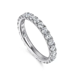 Online Gabriel & Co. 14K White Gold French Pave Set Diamond Eternity Band - 1.15 ct