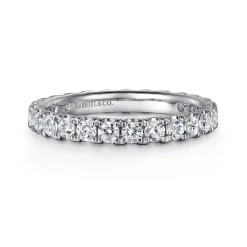 Online Gabriel & Co. 14K White Gold French Pave Set Diamond Eternity Band - 1.15 ct