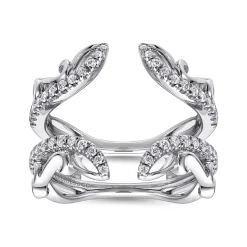 Clearance Gabriel & Co. 14K White Gold French Pave Set Diamond Ring Enhancer - 0.35 ct