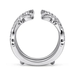 Clearance Gabriel & Co. 14K White Gold French Pave Set Diamond Ring Enhancer - 0.35 ct