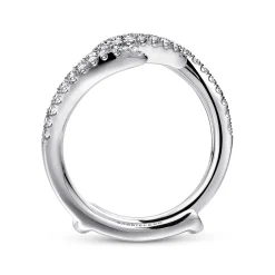 New Gabriel & Co. 14K White Gold French Pave Set Diamond Ring Enhancer - 0.4 ct
