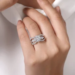 Outlet Gabriel & Co. 14K White Gold French Pave Set Diamond Ring Enhancer - 0.6 ct