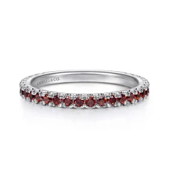 Sale Gabriel & Co. 14K White Gold Garnet Stackable Ring