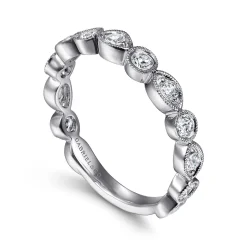 Online Gabriel & Co. 14K White Gold Geometric Diamond Stackable Ring
