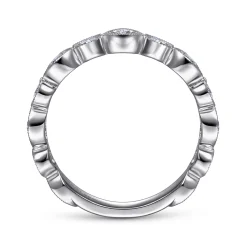 Online Gabriel & Co. 14K White Gold Geometric Diamond Stackable Ring
