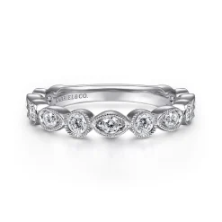 Online Gabriel & Co. 14K White Gold Geometric Diamond Stackable Ring