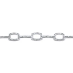 Discount Gabriel & Co. 14K White Gold Geometric Link Diamond Tennis Bracelet