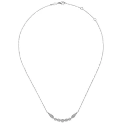 Outlet Gabriel & Co. 14K White Gold Geometric Shape Curved Bar Diamond Necklace
