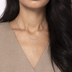 Online Gabriel & Co. 14K White Gold Graduating Diamond Bar Necklace