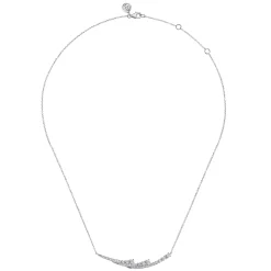 Online Gabriel & Co. 14K White Gold Graduating Diamond Three Spike Bar Necklace