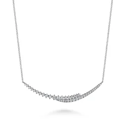 Outlet Gabriel & Co. 14K White Gold Graduating Diamond Bar Necklace