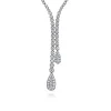 Gabriel & Co. 14K White Gold Graduating Diamond Y Necklace