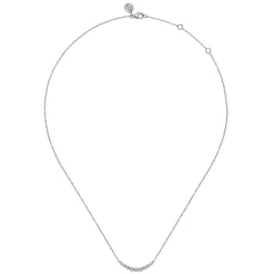 Sale Gabriel & Co. 14K White Gold Graduating Diamond Curved Bar Necklace