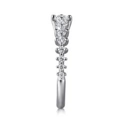 New Gabriel & Co. 14K White Gold Graduating Diamond Classic Ladies Ring