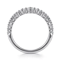 New Gabriel & Co. 14K White Gold Graduating Diamond Classic Ladies Ring