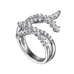 Hot Gabriel & Co. 14K White Gold Graduating Diamond Bypass Ring