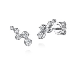 Outlet Gabriel & Co. 14K White Gold Graduating Diamond Stud Earrings
