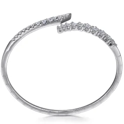 Outlet Gabriel & Co. 14K White Gold Graduating Diamond Bypass Bangle Bracelet