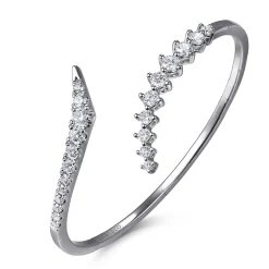 Outlet Gabriel & Co. 14K White Gold Graduating Diamond Bypass Bangle Bracelet