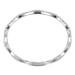 Hot Gabriel & Co. 14K White Gold Graduating Diamond Station Bangle